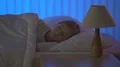 The girl dreams a nightmare. Evening night time 4k or 4k+ Resolution