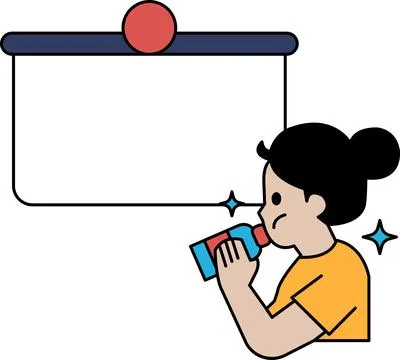 A girl is drinking from a bottle Stock Illustration