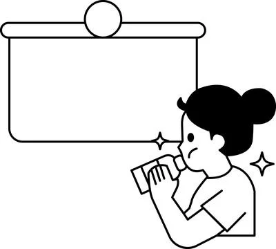 A girl is drinking from a bottle Stock Illustration