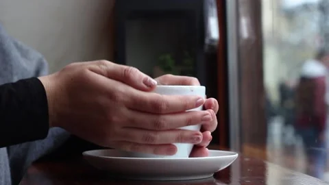 Girl Drinking Coffee Stock Footage 163011429