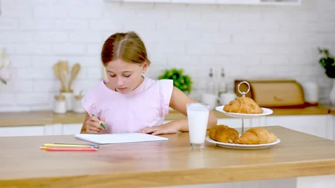 Girl drinking milk Stock Footage 159332679