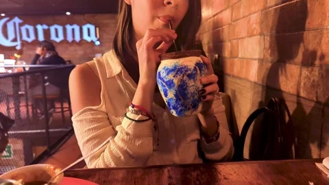 Girl Drinking Tequila Stock Footage 212751058