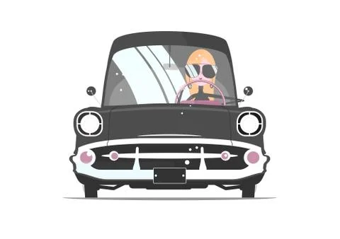 Girl driver. Stock Illustration