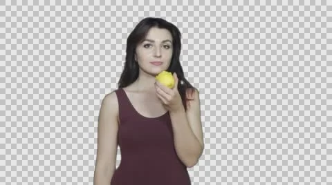 Girl Eats Citrus Stock Footage 64795870