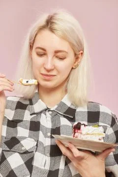 Girl eats dessert Photos