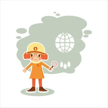 Girl ecologist in vector format Stock Illustration