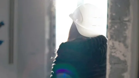 Girl engineer explains something to a young guy Stock Footage 82144620