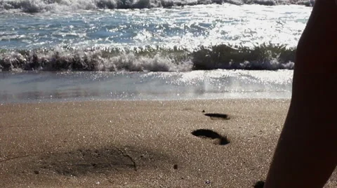 Girl entering the waves Stock Footage 41421082