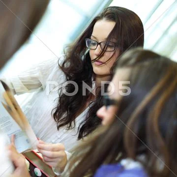 Girl on examinination Stock Photos