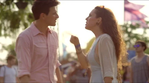 Girl explains while dancing Stock Footage 63077072