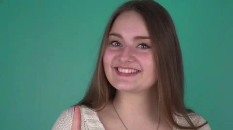 Girl with an expression when she gets an idea Stock-Footage 61074094