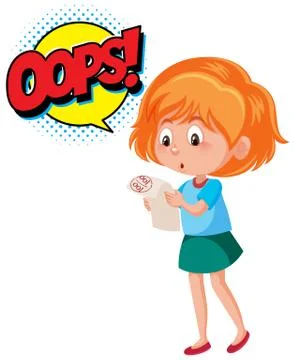 Girl with expression word oops Stock-Illustration