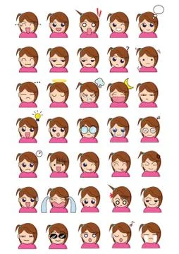 Girl Face Expression Illustrazione stock