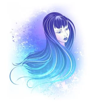 Girl face Stock Illustration