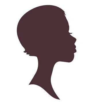 Girl face silhouette. Pretty african woman Stock Illustration