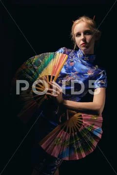 Girl With Fans