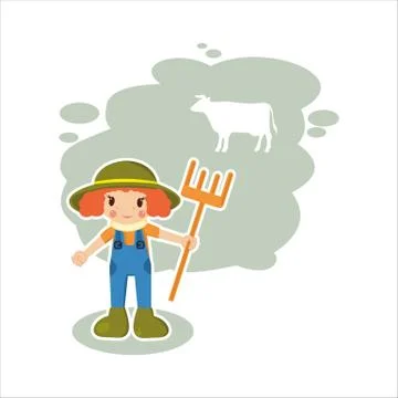 Girl farmer in vector format Stock Illustration