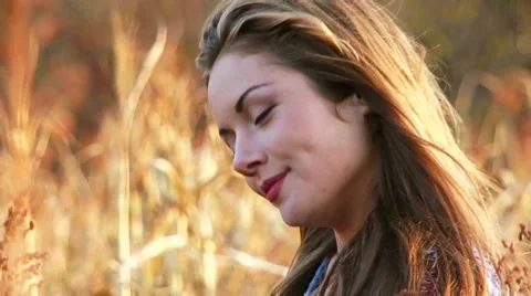 Girl In A Field Video stock 52701042