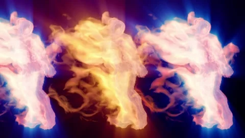 Girl fire dance2 Stock Footage 340282464