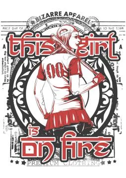 This girl is on fire Stock Illustration