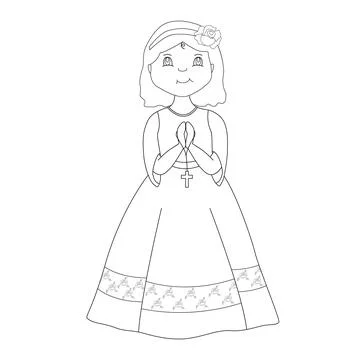 The girl of the first communion. Stock Illustration