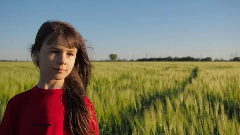 Girl with flying hair. Stock Footage