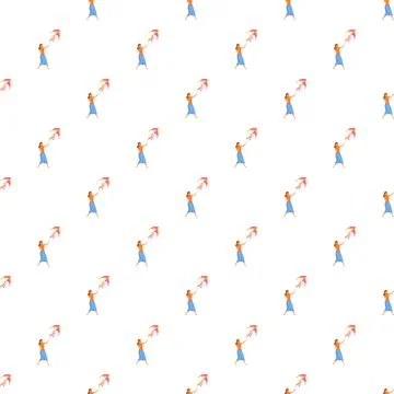 Girl flying kite pattern with vector illustration 스톡 일러스트