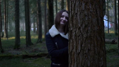 Girl in the forest Stock Footage 123147818