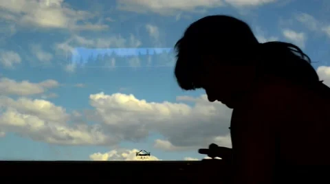 Girl in front of a train window 01 Stock Footage 41479714