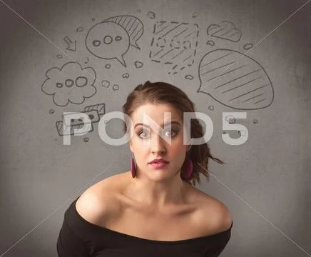Girl with funny facial expression Stock Photos