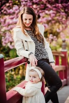 Girl in the garden Foto stock