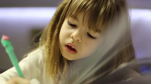 The girl is getting ready for school Stock Footage 155249982