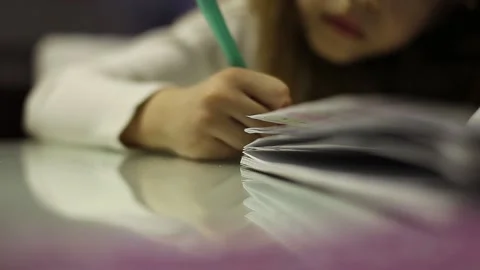 The girl is getting ready for school Stock Footage 155250003