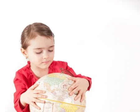 Girl with Globe Stock Photos