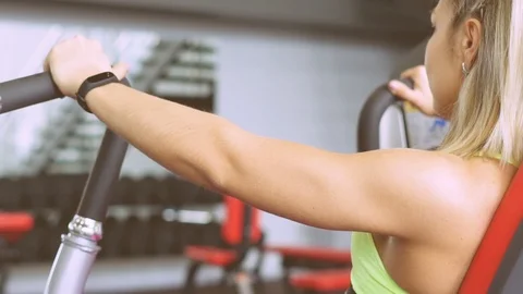 The girl is at the gym Stock Footage 88425232