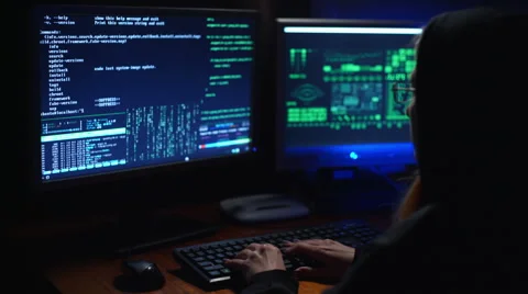 A girl hacker cracks a password Stock Footage 60849535