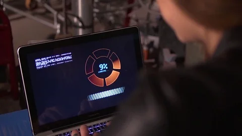 Girl Hacking Computer 動画素材 83256232