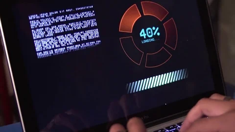 Girl Hacking Computer3 Stock Footage 83256236