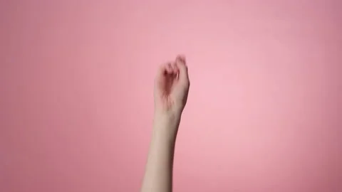 The girl hand points to the camera Video stock 171538378