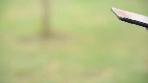 Girl hand using on surface touchscreen tablet computer Stock Footage 41007928