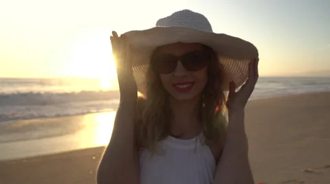 Girl in Hat Stock Footage 68217606