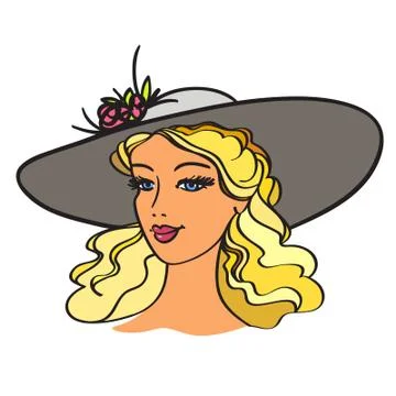 Girl with hat Stock Illustration