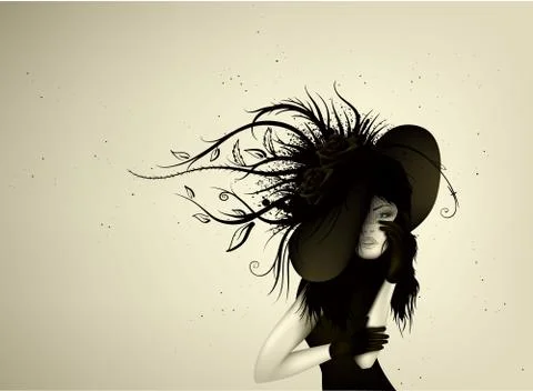 Girl in the hat Stock Illustration
