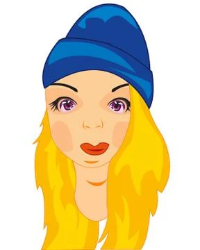 Girl in hat Stock Illustration