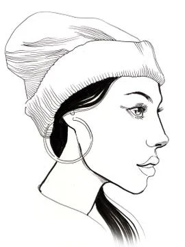 Girl in hat Stock Illustration