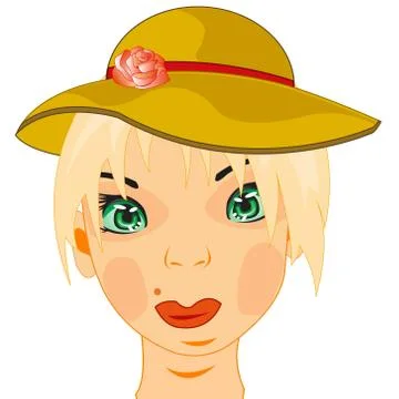 Girl in hat Stock Illustration