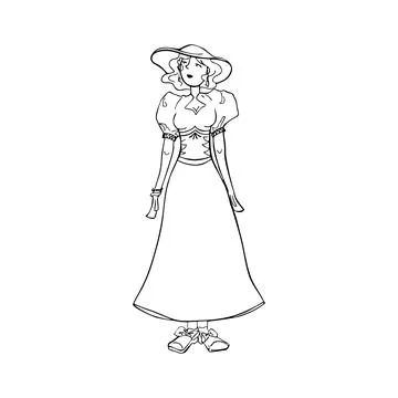 Girl in the hat Stock Illustration