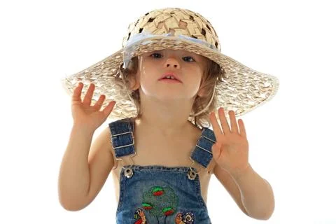 A girl is in a hat. Stock Photos