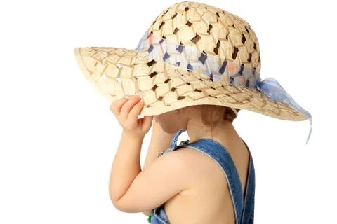 A girl is in a hat. Stock Photos