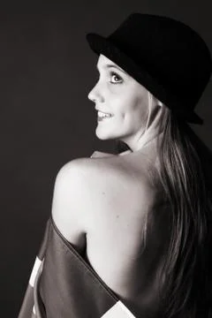 Girl with hat Stock-Fotos